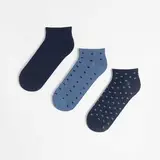 MO Pack3 calcetin tobillo h azul talla única 