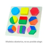 MARCOS TOYS Puzzle de madera didáctico formas geometricas 20 piezas 15x15 cm 