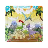 Puzzle de madera granja dinosaurios 16 piezas 18x25 cm 