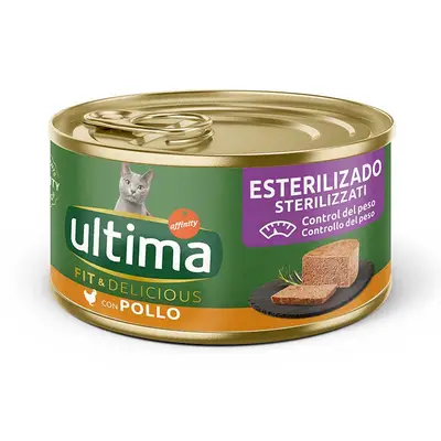 ULTIMA Latita para gatos esterilizados fit&delicious pollo 85 gr 