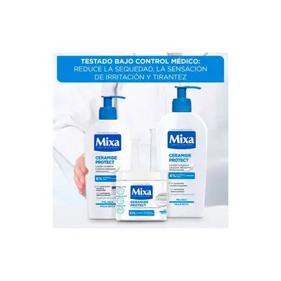 MIXA Crema corporal ceramida para piel seca/muy seca en tarro 400 ml 