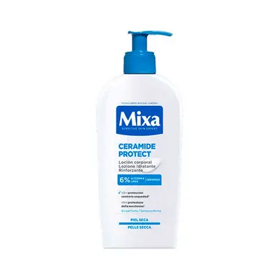 MIXA Crema corporal ceramida para piel seca/muy seca con dosificador 400 ml 