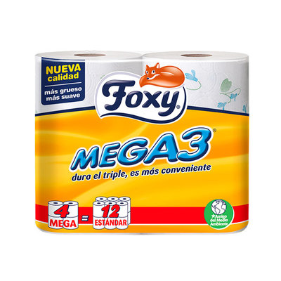 FOXY PAPEL MEGA 3 4 ROLLOS | Arenal