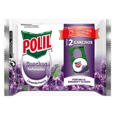 POLIL RAID Ganchos lavanda 90 ml 2 unidades 