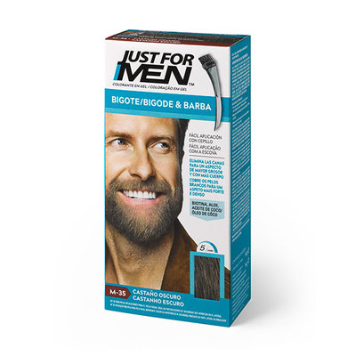JUST FOR MEN Tinte bigote y barba castaño oscuro 