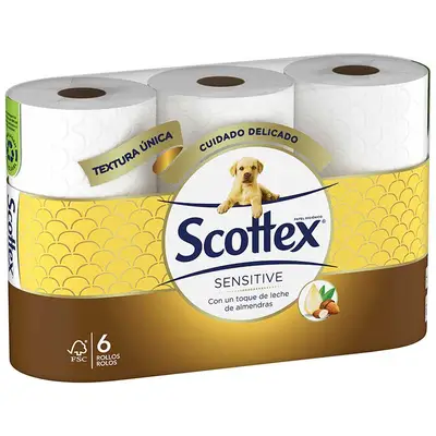 SCOTTEX Papel higiénico de 4 unidades.