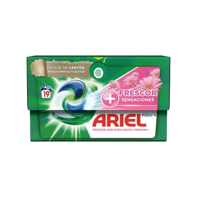 ARIEL Detergente en cápsulas sensation 3 en 1 19 unidades. 