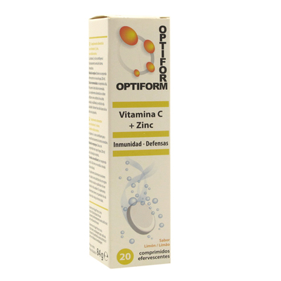 OPTIFORM Vitamina c y zinc inmunidad y defensas 20 comprimidos 