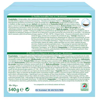 FROSCH Detergente lavavajillas pastillas 30 unidades 