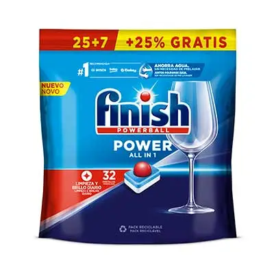 FINISH Detergente lavavajillas pastillas todo en 1 25 unidades 