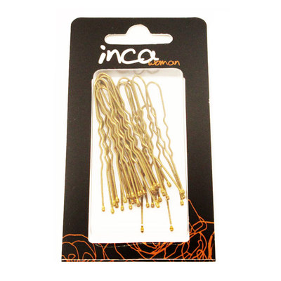 INCA Pack 20 horquillas invisibles doradas 