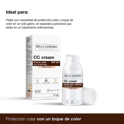 Crema Color Antimanchas Spf 50 BELLA AURORA Crema de protección muy alta  tono medio precio