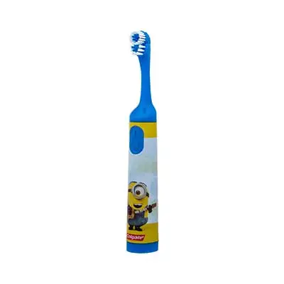 COLGATE Cepillo dental de batería minions suave para niños, limpieza profunda 