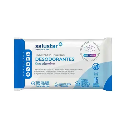 SALUSTAR Toallitas desodorantes 15 unidades 
