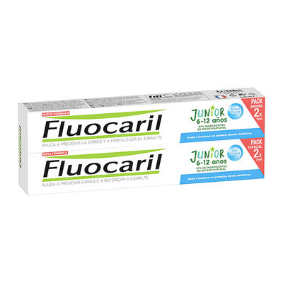 FLUOCARIL Junior gel dentífrico bubble 6-12 años lote 2x75 ml 