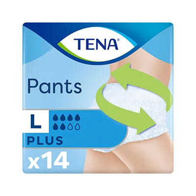 TENA Pants Ropa interior Incontinencia Unisex Plus, Talla L 14 uds.