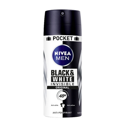 NIVEA Desodorante en spray black and white pocket 100 ml 