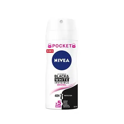 NIVEA Desodorante en spray black and white invisible pocket 100 ml 