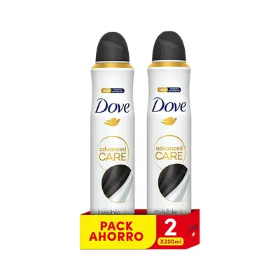 DOVE Invisible dry desodorante for women duplo 200 ml spray 