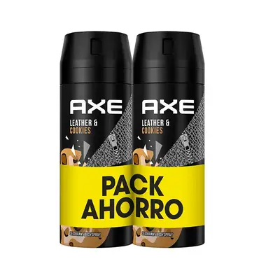 AXE Desodorante bodyspray leather & cookies pack 2 x 150 ml 