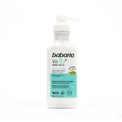 BABARIA Body milk con vitamina b3 hidrata, suaviza y calma la piel 500 ml 