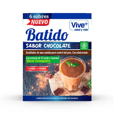 VIVE+ Batido sustitutivo chocolate 6x30 g 