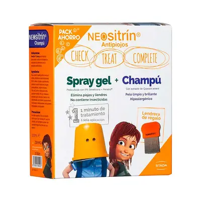 NEOSITRIN Pack Champu 100 ml + Spray gel 60 ml para eliminar