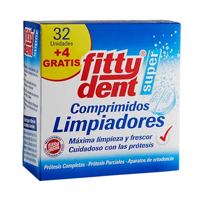 FITTYDENT Comprimidos limpiadores para dentadura postiza 32 unidades 