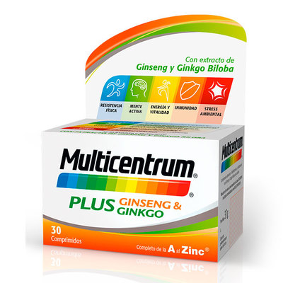 MULTICENTRUM Plus con extracto de gingseng y ginkgo 30 comprimidos 